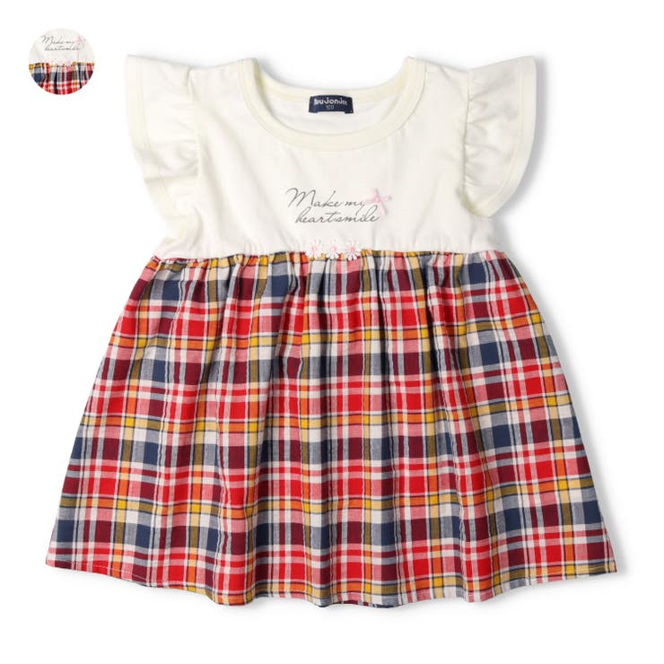 チェック柄切替チュニックＴシャツ | こどもの森e-shop | 詳細画像1 