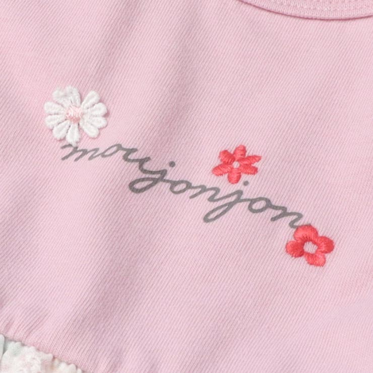 子供服moujonjon(ムージョンジョン)小花柄切替チュニックＴシャツ90cm～130cmM4484