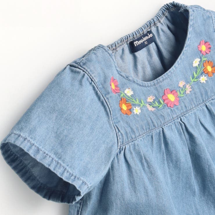 お花刺繍デニム半袖ワンピース | こどもの森e-shop | 詳細画像3 