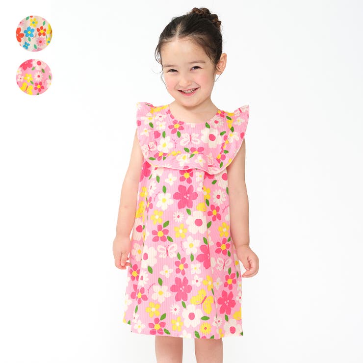 お花柄サッカーワンピース | こどもの森e-shop | 詳細画像1 