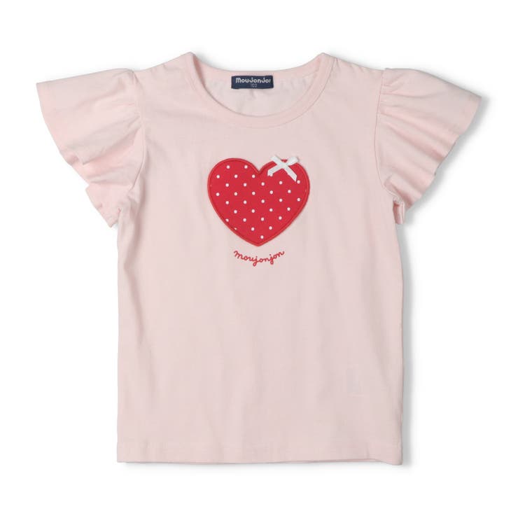 ピンク | ハートアップリケ半袖Ｔシャツ | こどもの森e-shop