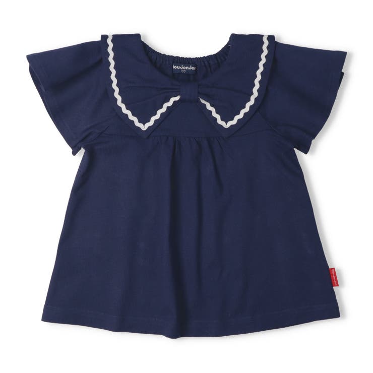 ネイビー | リボン衿付き半袖Ｔシャツ | こどもの森e-shop