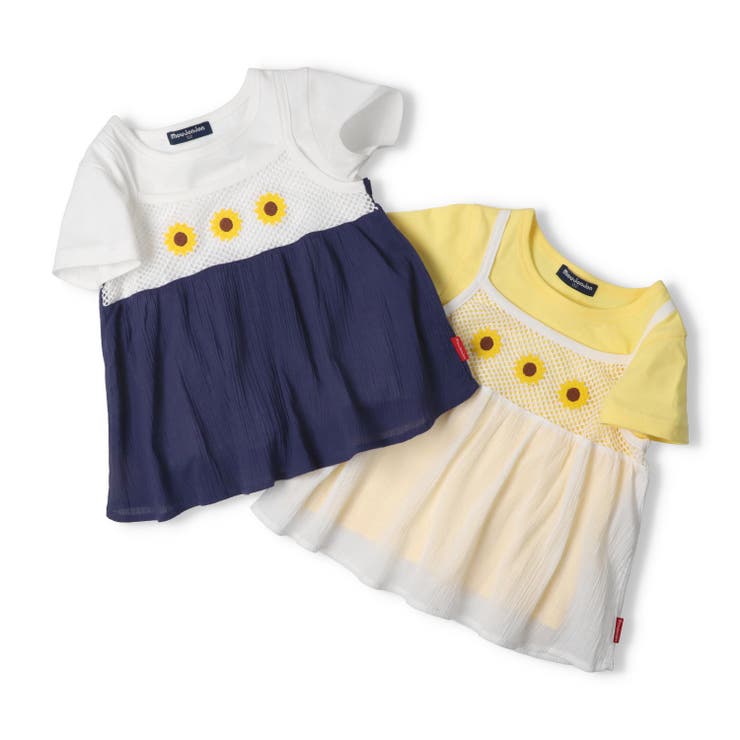ひまわり刺繍キャミ重ね着風半袖Ｔシャツ | こどもの森e-shop | 詳細画像9 