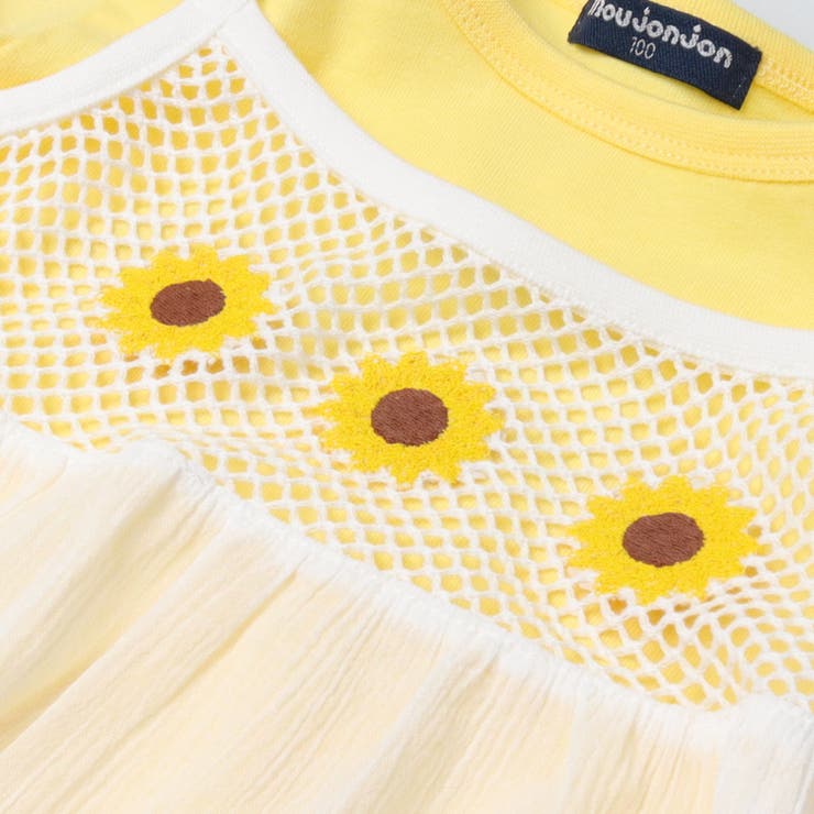ひまわり刺繍キャミ重ね着風半袖Ｔシャツ | こどもの森e-shop | 詳細画像4 