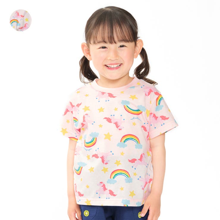 日本製カラフルレインボー総柄Ｔシャツ | こどもの森e-shop | 詳細画像1 