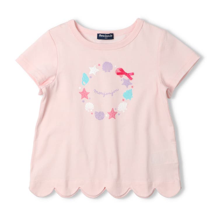 ピンク | 貝殻プリントリボン付Ｔシャツ | こどもの森e-shop