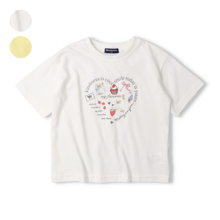 【WEB限定】ねこロゴプリントケーキ刺繍Ｔシャツ | こどもの森e-shop | 詳細画像1 
