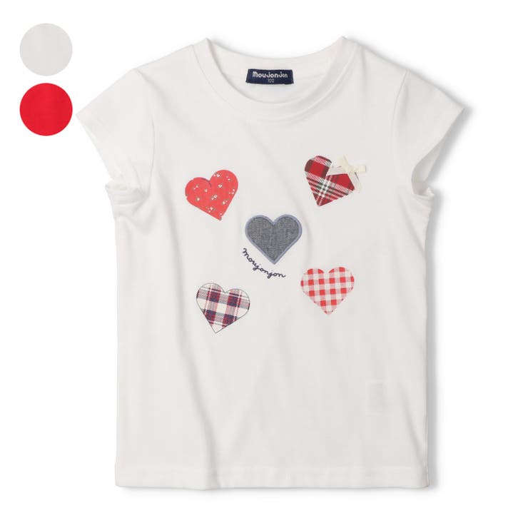 【WEB限定】ハートアップリケＴシャツ | こどもの森e-shop | 詳細画像1 