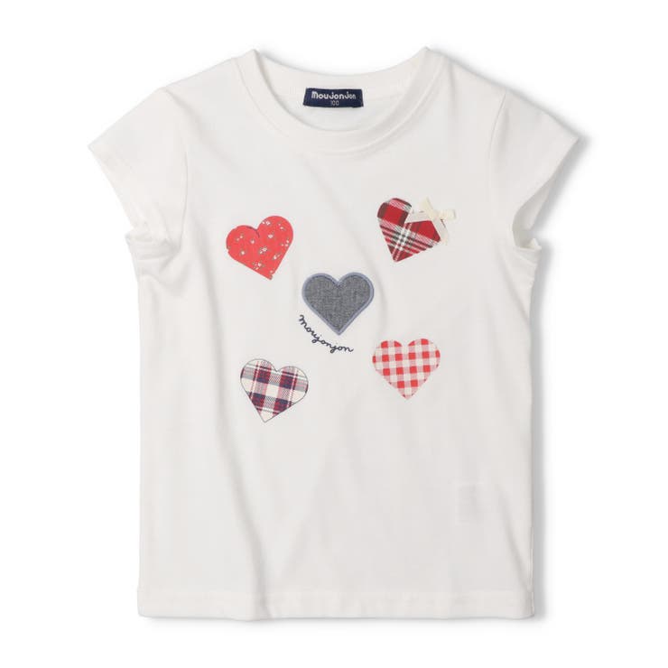 ホワイト | 【WEB限定】ハートアップリケＴシャツ | こどもの森e-shop