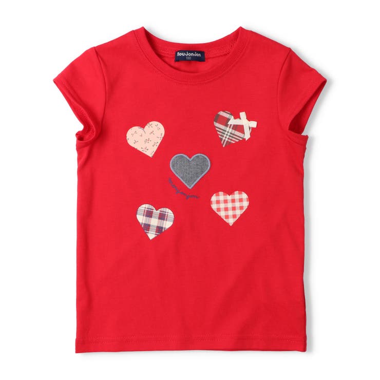 レッド | 【WEB限定】ハートアップリケＴシャツ | こどもの森e-shop