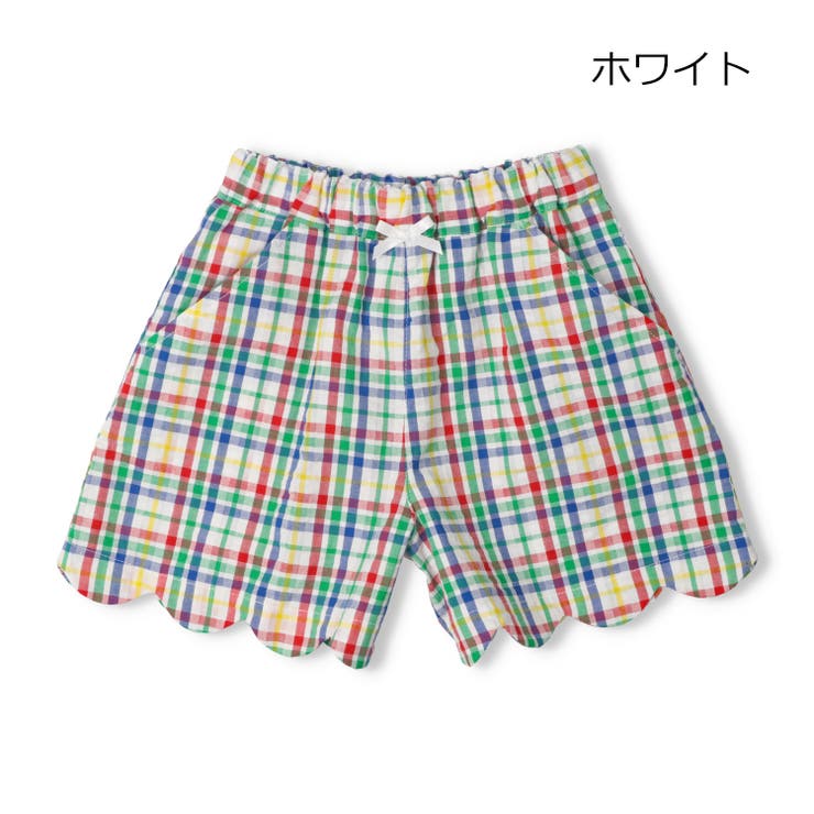 ホワイト | サッカーチェックショートパンツ | こどもの森e-shop