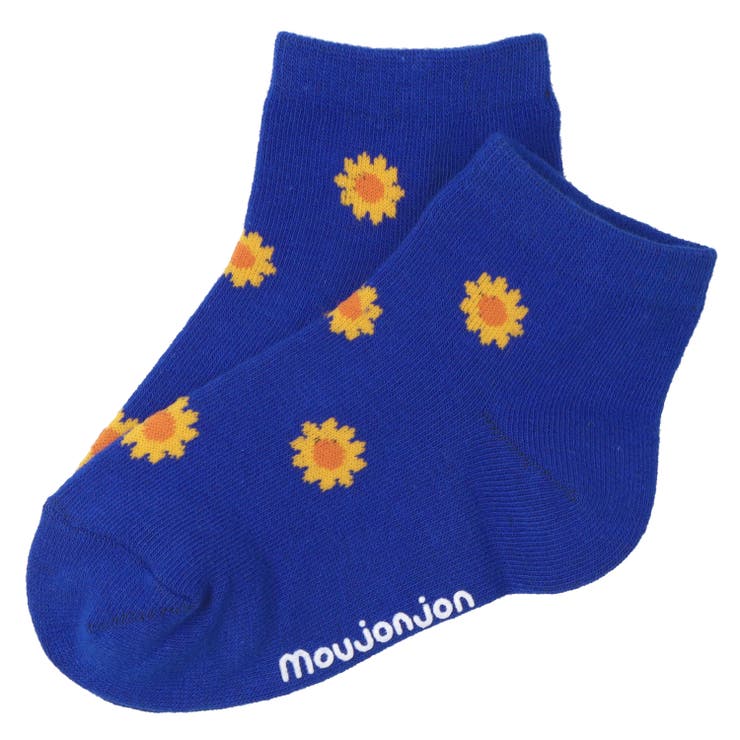 ブルー | ひまわり柄アンクル丈ソックス・靴下 | こどもの森e-shop