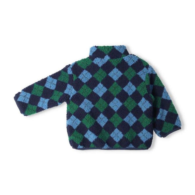 【子供服】moujonjon(ムージョンジョン)アーガイル柄・3色切替ボアジャケット90cm～140cmM52101