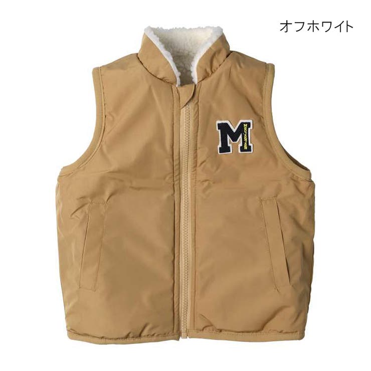アーガイル柄・無地リバーシブルボアベスト 90cm～140cm M52201