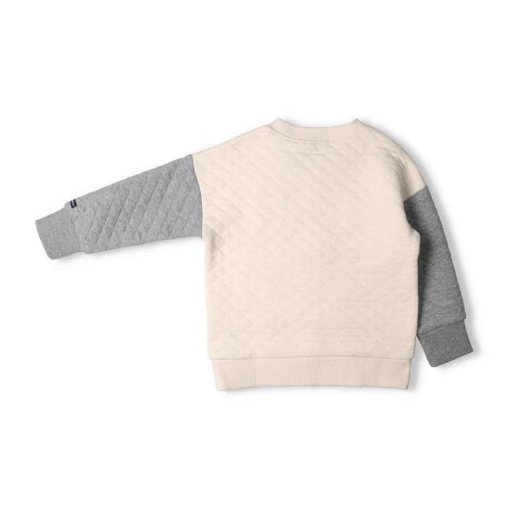 子供服moujonjon(ムージョンジョン)ポケット付きニットキルトトレーナー80cm～140cmM5260