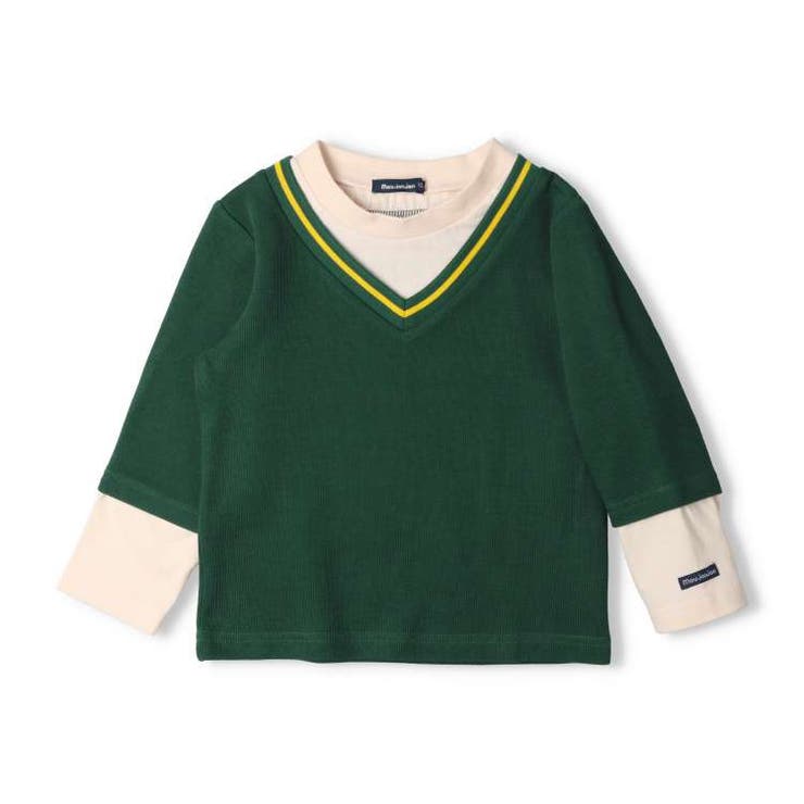 レイヤード風長袖Tシャツ・ロンT 80cm～140cm M52802 | こどもの森e-shop | 詳細画像2 