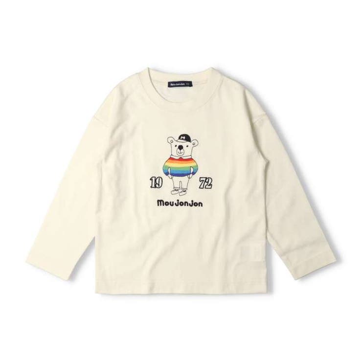 特価ブランド くま・レインボー刺繍長袖Tシャツ・ロンT M52805 80cm～140cm トップス