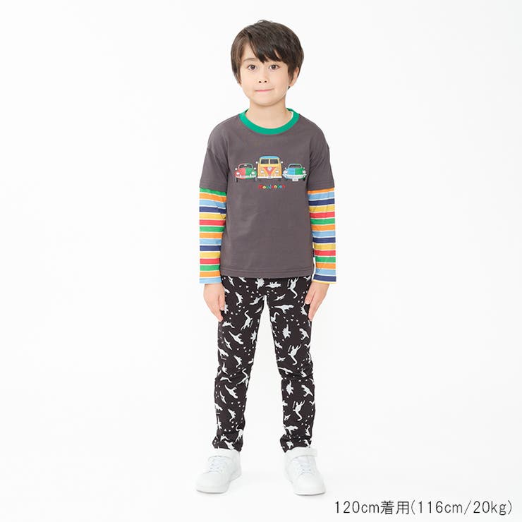 子供服moujonjon(ムージョンジョン)プリント長袖Tシャツ・ロンT80cm～130cmM5284