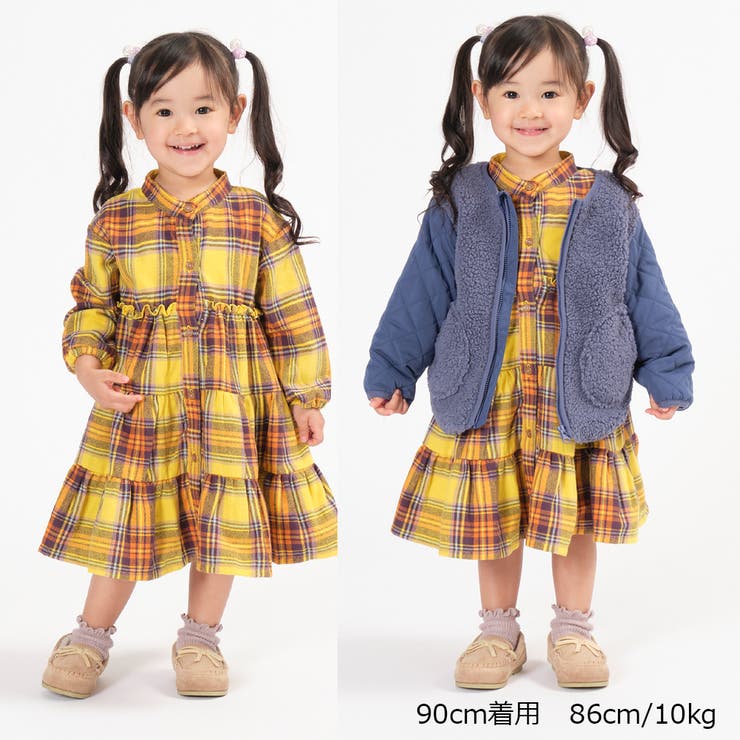 Moujonjon チェック柄前開きシャツワンピース キッズ 品番 Mtik こどもの森e Shop コドモノモリイーショップ のキッズ ファッション通販 Shoplist ショップリスト