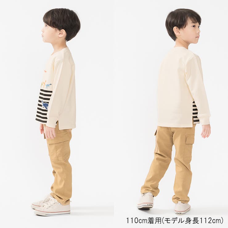 恐竜プリントボーダー切替裏毛トレーナー | こどもの森e-shop | 詳細画像12 