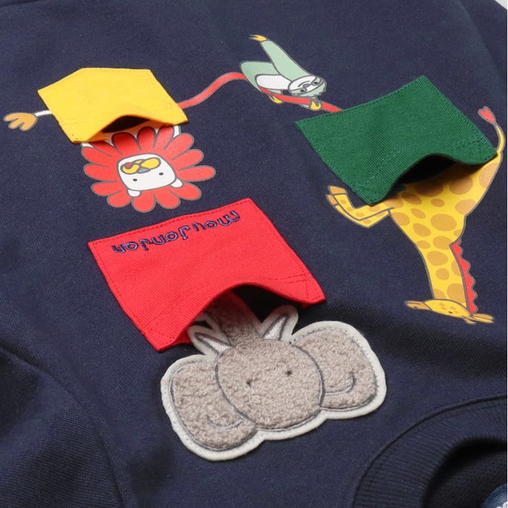 動物プリントワッペン裏毛トレーナー | こどもの森e-shop | 詳細画像4 