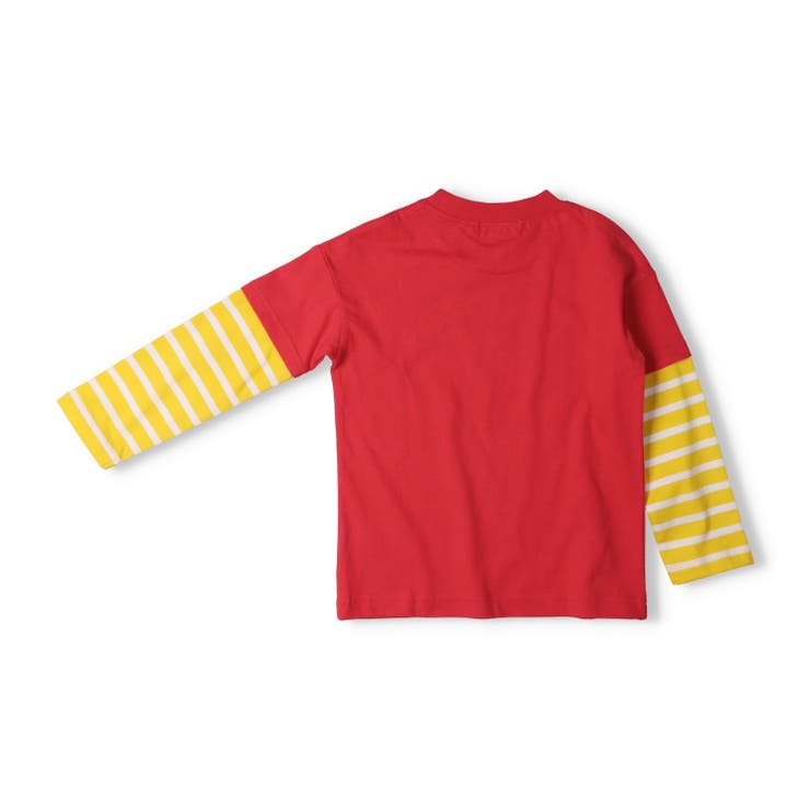 袖ボーダー切替ロゴプリント長袖Ｔシャツ | こどもの森e-shop | 詳細画像2 
