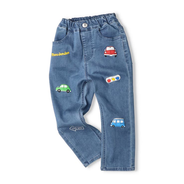 子供服moujonjon(ムージョンジョン)車プリントデニムパンツ90cm～140cmM5500