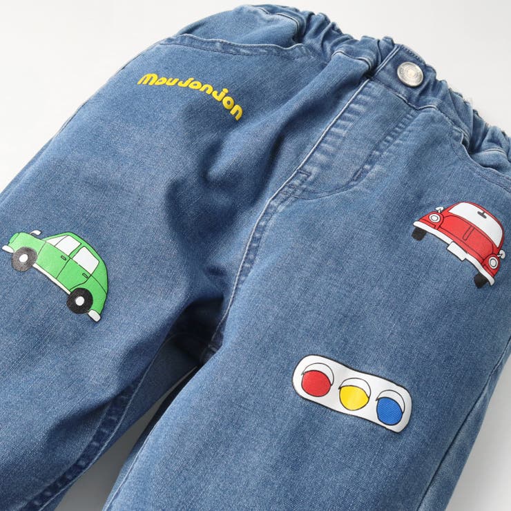 子供服moujonjon(ムージョンジョン)車プリントデニムパンツ90cm～140cmM5500