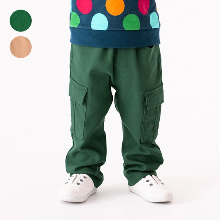 のびのびツイル無地カーゴ長パンツ | こどもの森e-shop | 詳細画像1 