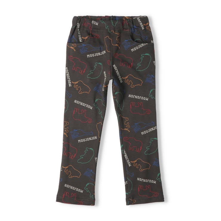 スミブラック | 動物柄フライス長パンツ | こどもの森e-shop