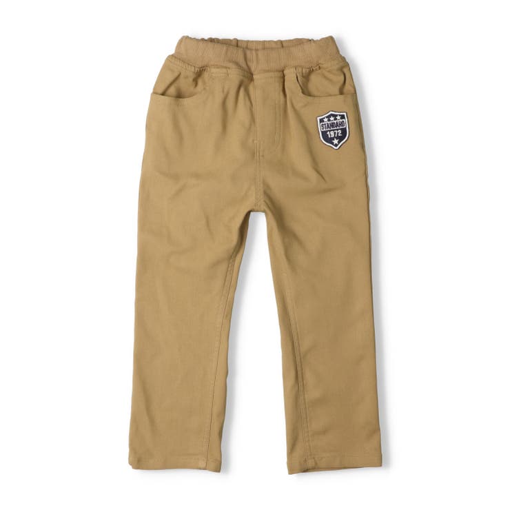 ベージュ | のびふわツイルワッペン付長パンツ | こどもの森e-shop