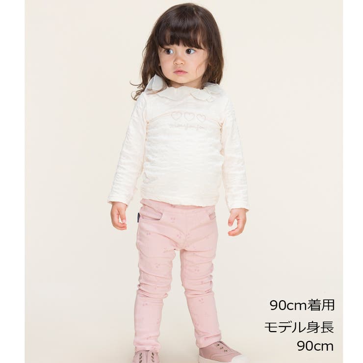moujonjon 無地 さくらんぼ柄のびのびツイル長パンツ [品番：MTIK0002621]｜こどもの森e-shop（コドモノモリイーショップ）のキッズファッション通販｜SHOPLIST（ショップリスト）