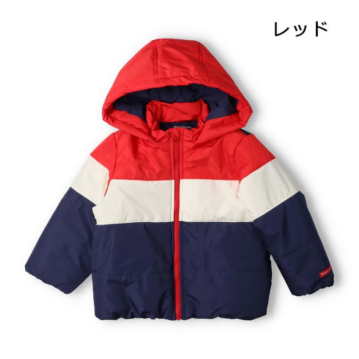レッド | ３段切替・チェック中綿ジャケット | こどもの森e-shop