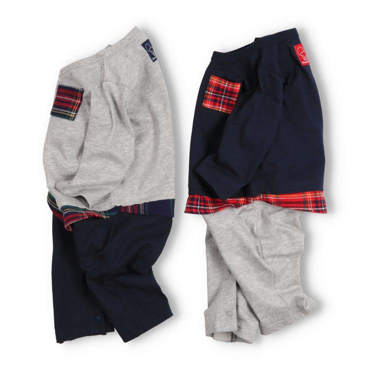 チェック柄切替長袖ロンパース | こどもの森e-shop | 詳細画像7 