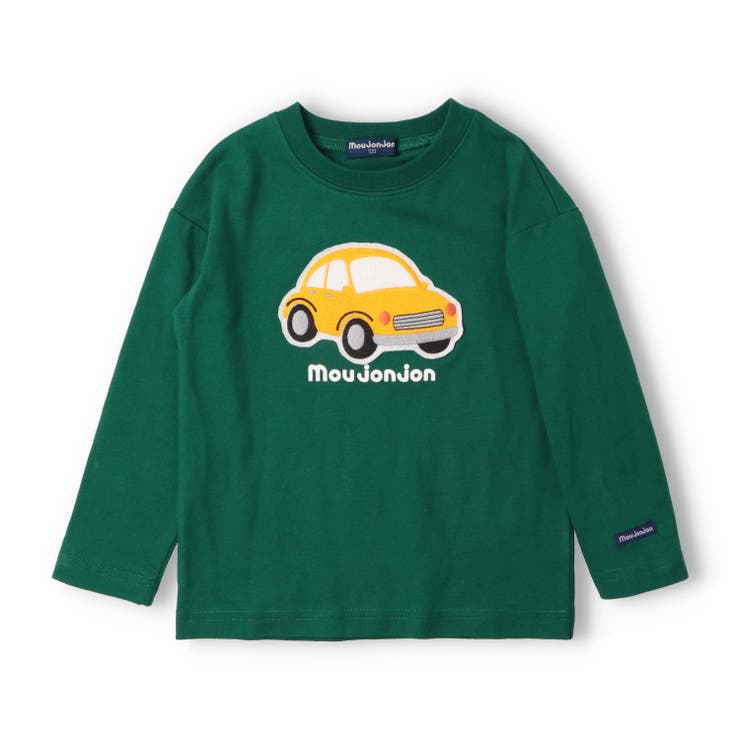 グリーン | アーガイル・車ワッペン長袖Ｔシャツ | こどもの森e-shop