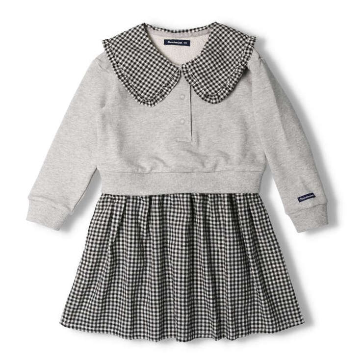 ビッグカラーチェック切替裏毛ワンピース | こどもの森e-shop | 詳細画像2 