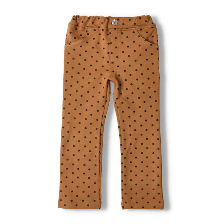 【子供服】moujonjon(ムージョンジョン)ストレッチミニ裏毛水玉柄長パンツ80cm～140cmM61002