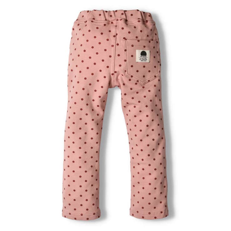 【子供服】moujonjon(ムージョンジョン)ストレッチミニ裏毛水玉柄長パンツ80cm～140cmM61002