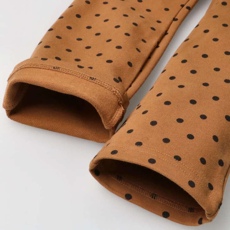 【子供服】moujonjon(ムージョンジョン)ストレッチミニ裏毛水玉柄長パンツ80cm～140cmM61002