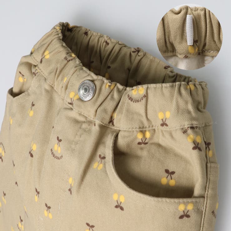 チェリー柄のびふわツイル裏起毛長パンツ・長ズボン | こどもの森e-shop | 詳細画像5 