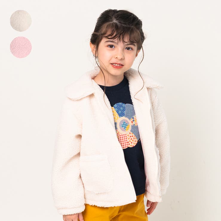MINI-Kフリースジャンパー もこもこ ボア 白っぽかっ