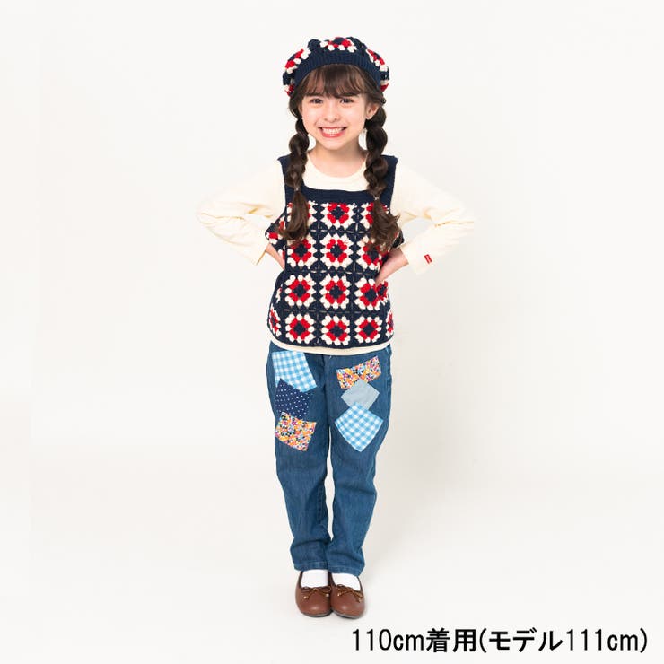 パッチワーク風ウエストフリルデニムパンツ 90cm～140cm M63000 | こどもの森e-shop | 詳細画像11 