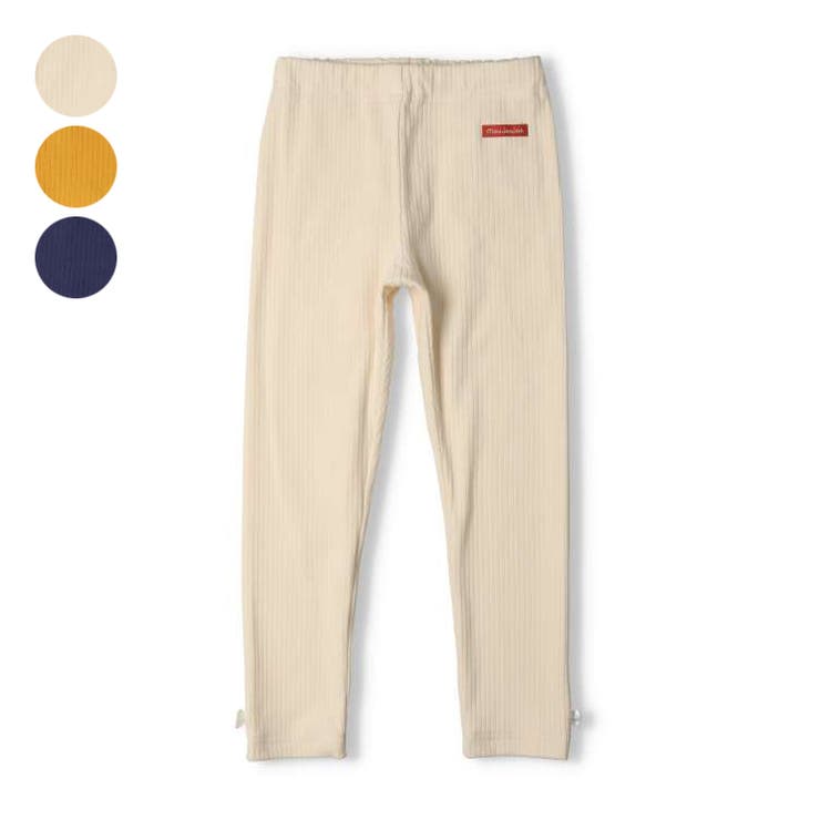 裾リボン付無地テレコレギンス・スパッツ 80cm～140cm M63002 | こどもの森e-shop | 詳細画像1 