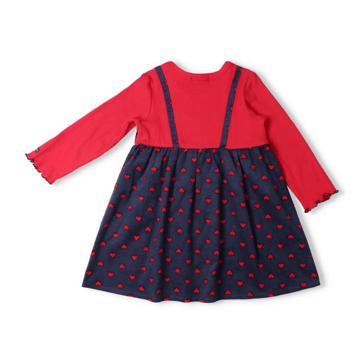 ハート柄キャミ重ね着風長袖ワンピース | こどもの森e-shop | 詳細画像4 