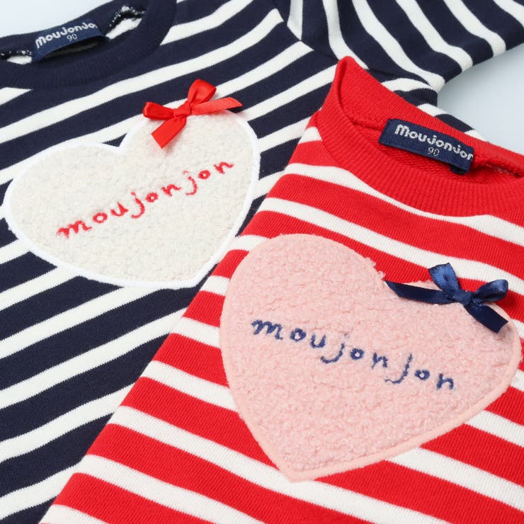 ボアハートアップリケボーダー裏毛ワンピース | こどもの森e-shop | 詳細画像10 