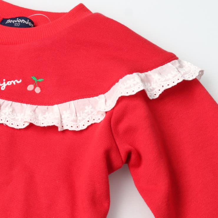 さくらんぼ刺繍レース付裏毛トレーナー | こどもの森e-shop | 詳細画像4 