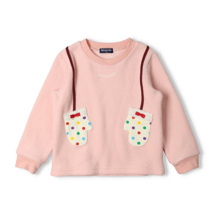 ピンク | ミトンデザインブークレー裏起毛トレーナー | こどもの森e-shop