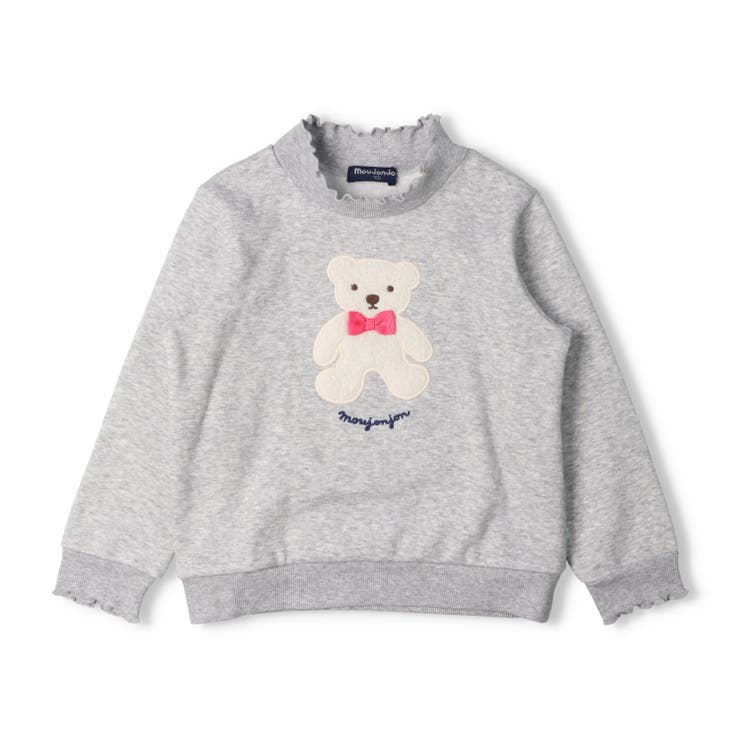 グレー | くまアップリケ爆温裏起毛トレーナー | こどもの森e-shop