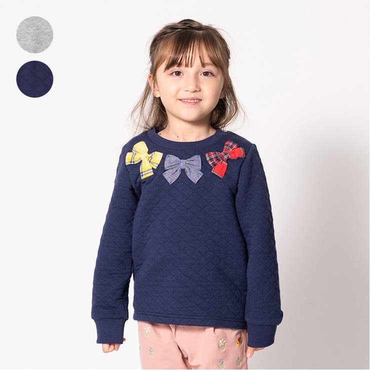 リボン付きニットキルトトレーナー | こどもの森e-shop | 詳細画像1 