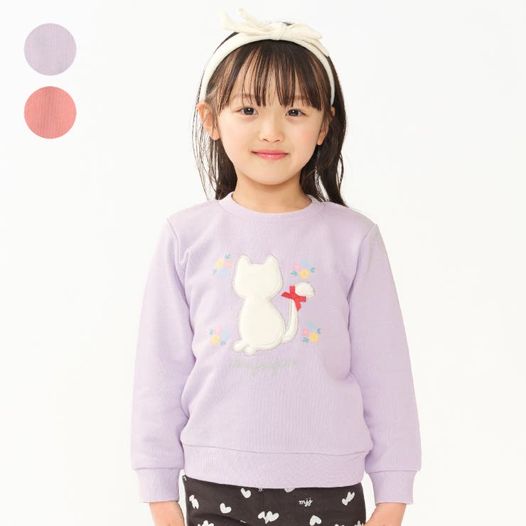 ネコボアアップリケ裏毛トレーナー | こどもの森e-shop | 詳細画像1 